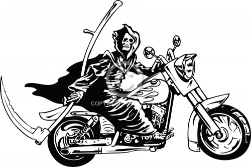 Grim Reaper on Motorcycle 01